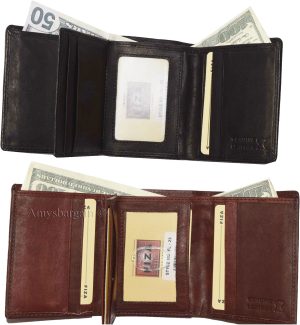 FIZA NY Leather men's trifold wallet 10 card slots 2 bill pocketes br new wallet - Image 10