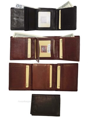 FIZA NY Leather men's trifold wallet 10 card slots 2 bill pocketes br new wallet - Image 12