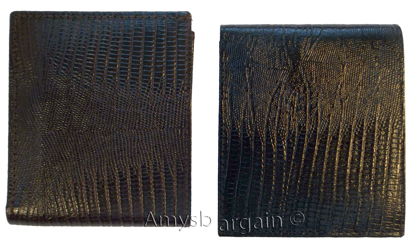 Italian Styled Lizard Printed Leather man's bifold wallet 2 bill slots 8 card ID - Image 4
