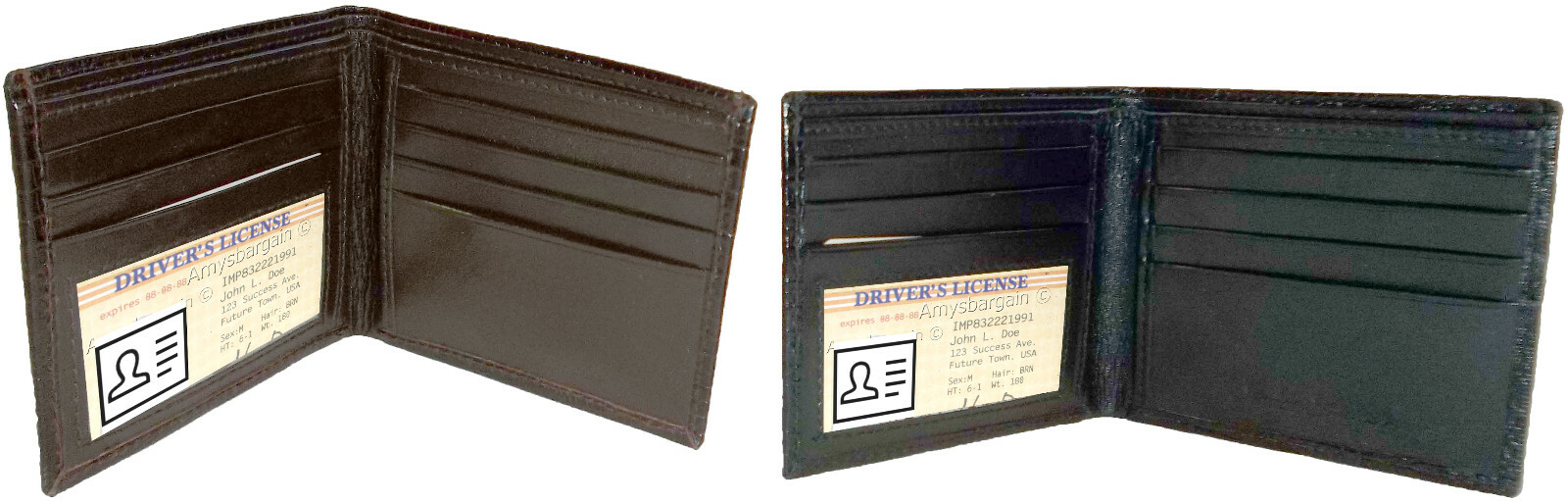Italian Styled Lizard Printed Leather man's bifold wallet 2 bill slots 8 card ID - Image 8