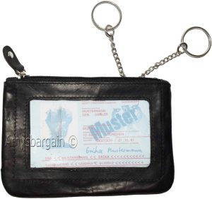 Leather Change Purse Mini pocket Wallet business card case key Ring #33 Lot of 2 - Image 7