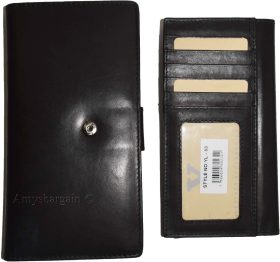 Leather Checkbook Wallet. Black 15 Credit card checkbook cover. Women/Man's New