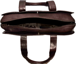 Leather briefcase case w/ 2 handles business case attaché case new carryon bag - Image 13