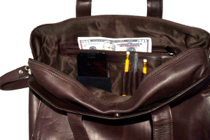 Leather briefcase case w/ 2 handles business case attaché case new carryon bag - Image 4