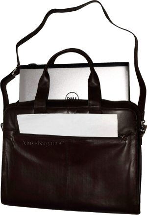 Leather briefcase case w/ 2 handles business case attaché case new carryon bag - Image 6