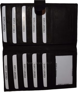 Leather checkbook cover multiple credit card ID organizer Black 19 card case new - Image 10