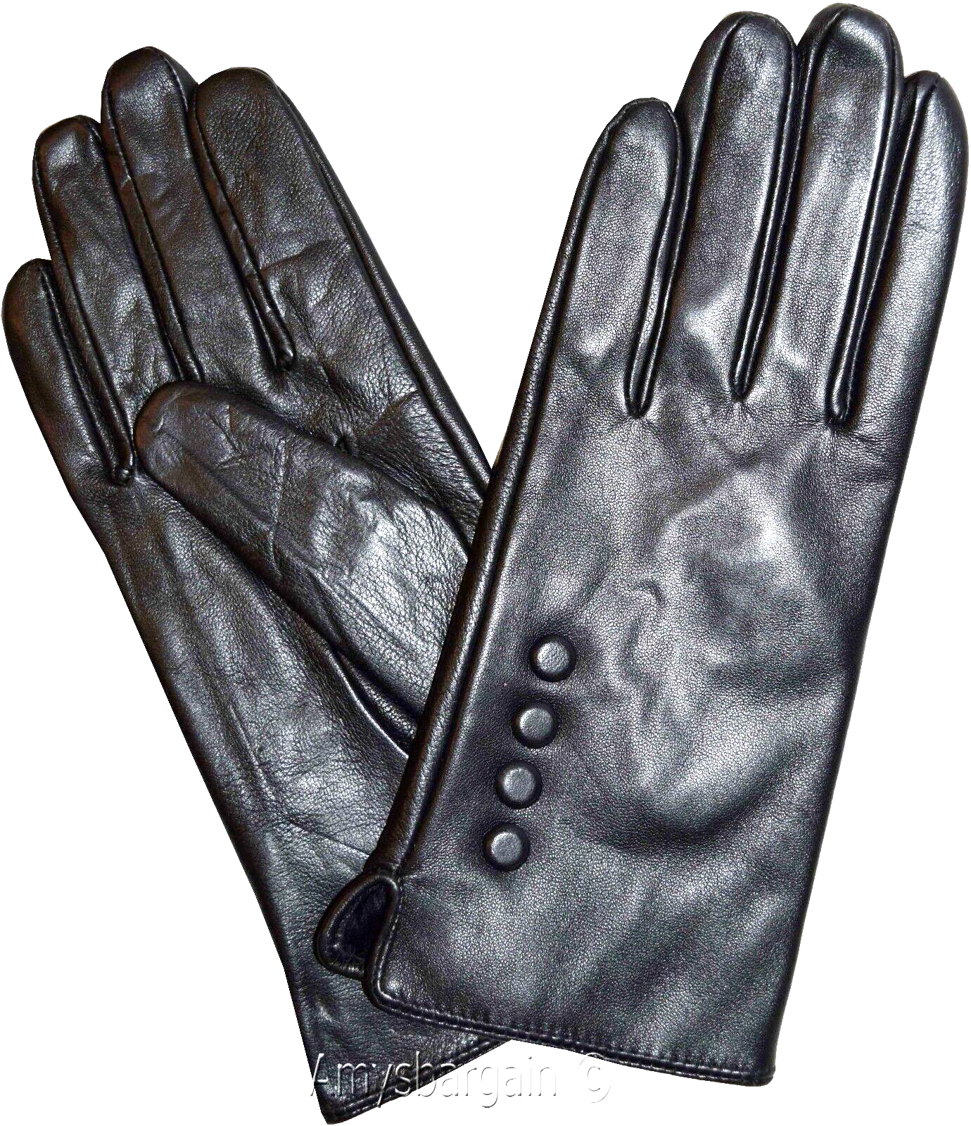 Leather gloves. Woman's Leather Black winter Gloves. Dress Gloves. Warm Gloves. - Image 4