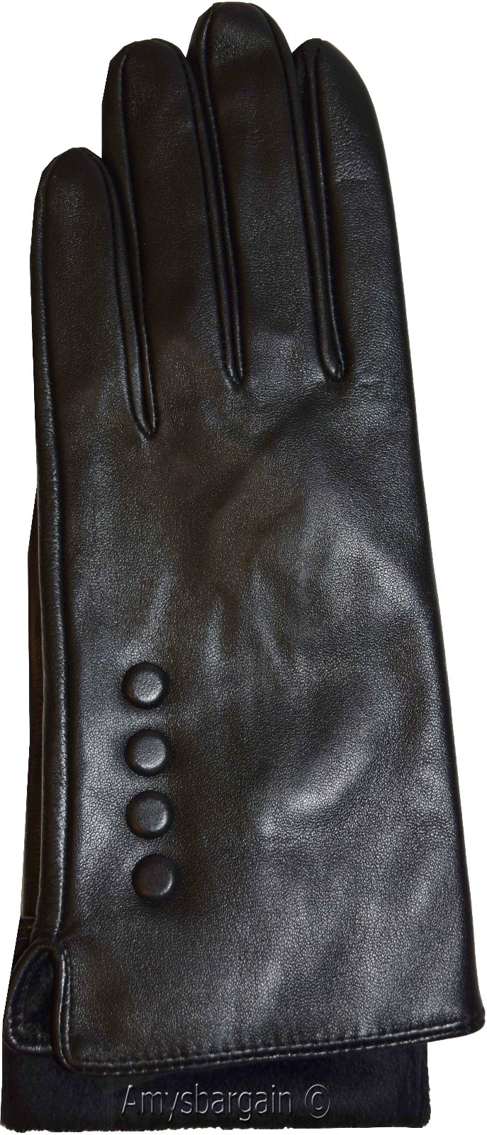 Leather gloves. Woman's Leather Black winter Gloves. Dress Gloves. Warm Gloves. - Image 7