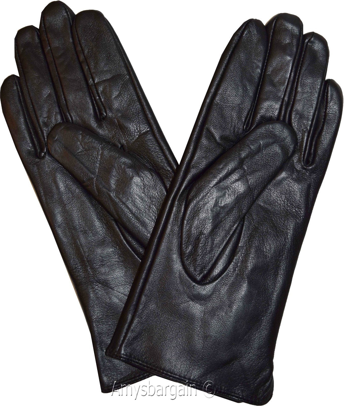 Leather gloves. Woman's Leather Black winter Gloves. Dress Gloves. Warm Gloves. - Image 10