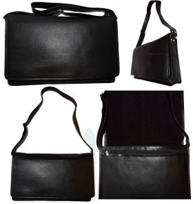 Leather messenger bag, Briefcase Business case Attaché case carry on bag Br New
