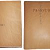 Lo of 2 Tan Leather passport cover New Int'l passport wallet credit card ID case