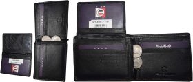Lot of 2 FIZA NY Leather men's bifold wallet Black 2 billfold 2 ID zip coin case