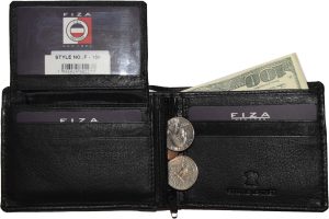 Lot of 2 FIZA NY Leather men's bifold wallet Black 2 billfold 2 ID zip coin case - Image 4