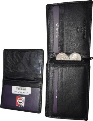 Lot of 2 FIZA NY Leather men's bifold wallet Black 2 billfold 2 ID zip coin case - Image 8