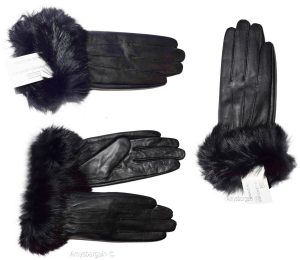 Lot of 2. Leather Gloves. Real fur. Size XL Women's Gloves winter gloves - Image 3