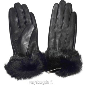 Lot of 2. Leather Gloves. Real fur. Size XL Women's Gloves winter gloves - Image 5