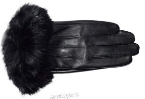 Lot of 2. Leather Gloves. Real fur. Size XL Women's Gloves winter gloves - Image 10