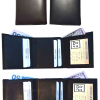 Lot of 2 Man's genuine calfskin Leather Trifold wallet 8 credit card 2 bill slot