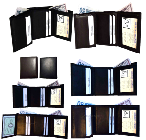 Lot of 2 Man's genuine calfskin Leather Trifold wallet 8 credit card 2 bill slot - Image 3