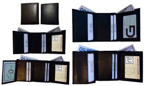 Lot of 2 Man's genuine calfskin Leather Trifold wallet 8 credit card 2 bill slot - Image 5