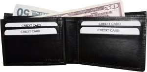 Lot of 2 Men's Bifold Leather wallet 3 bill pockets ID case Change case br new - Image 11