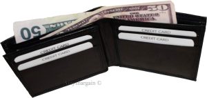 Lot of 2 Men's Bifold Leather wallet 3 bill pockets ID case Change case br new - Image 10