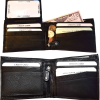 Lot of 2 Men's Bifold wallet genuine leather 11 Credit card 2 Bill slots wallet