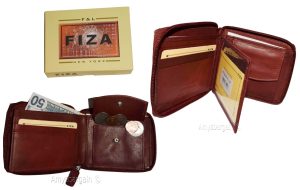 Lot of 2. Men's zip around Leather Wallet. Bifold zip wallet. Fiza wallet in box - Image 3