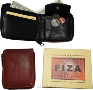 Lot of 2. Men's zip around Leather Wallet. Bifold zip wallet. Fiza wallet in box - Image 7
