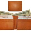 Lot of 2 New Man's Bi-fold Leather Wallet 12 Credit Cards 2 IDs 2 Suede lined bn