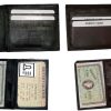 Lot of 2 New Men's Soft Black/Brown Leather Bifold Wallet 9 Credit Card 2 ID BN