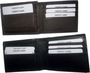 Lot of 2 New Men's Soft Leather Black billfold Wallet 9 Credit ATM Card 2 ID NWT - Image 3