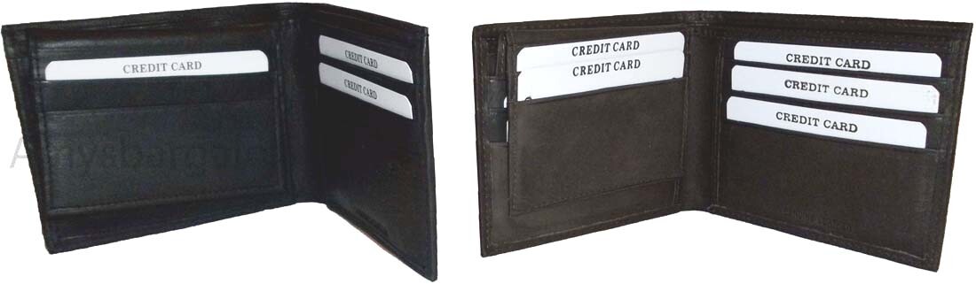 Lot of 2 New Men's Soft Leather Black billfold Wallet 9 Credit ATM Card 2 ID NWT - Image 9