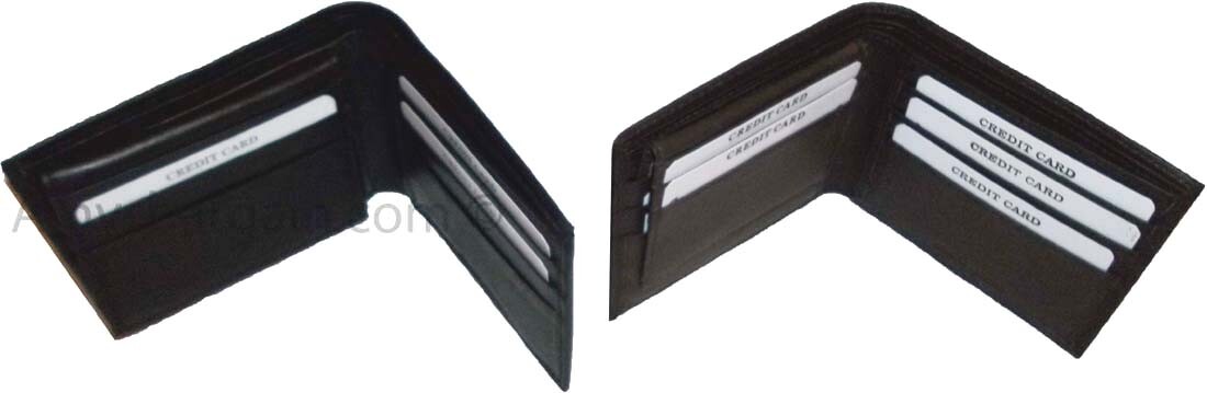 Lot of 2 New Men's Soft Leather Black billfold Wallet 9 Credit ATM Card 2 ID NWT - Image 10