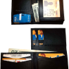 Lot of 2 New Style Trifold Leather Man’s Black wallet 7 Credit cards ID case NWT