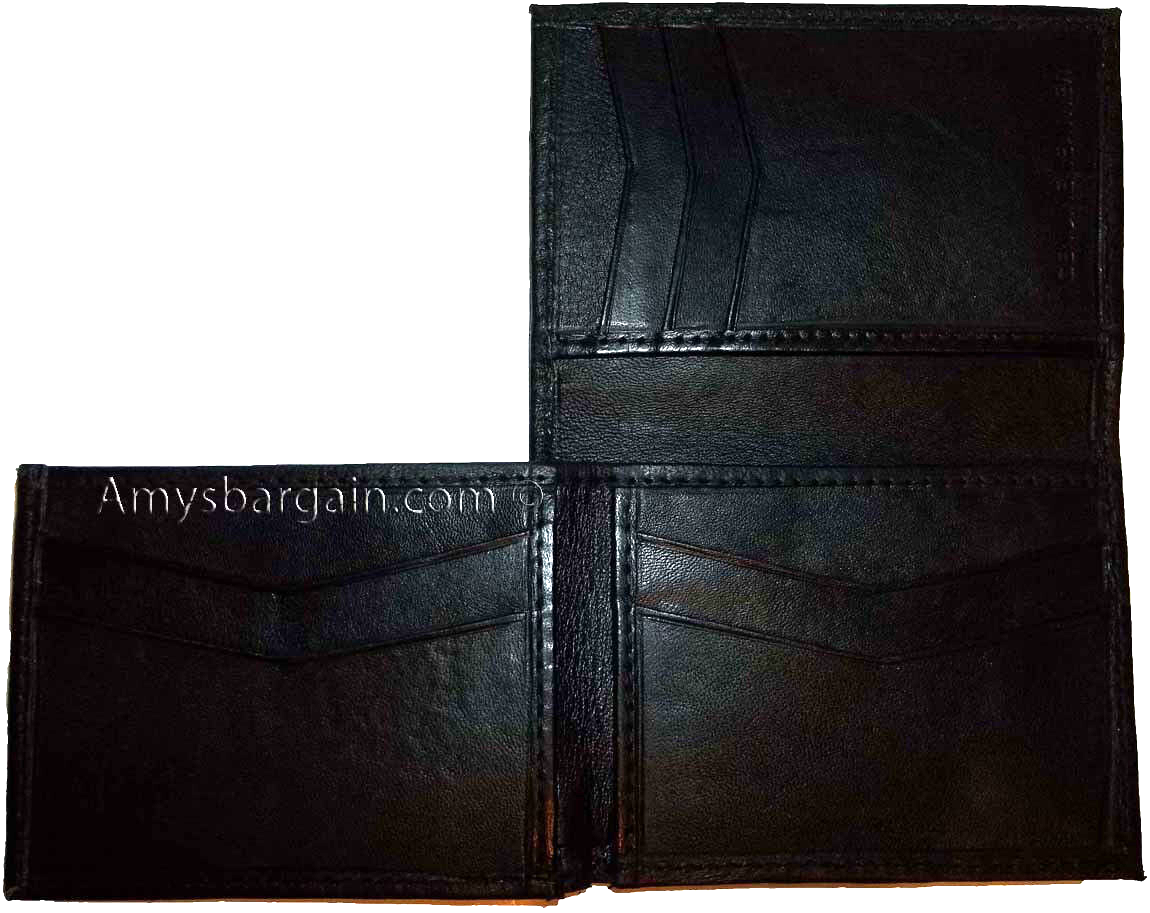 Lot of 2 New Style Trifold Leather Man’s Black wallet 7 Credit cards ID case NWT - Image 13