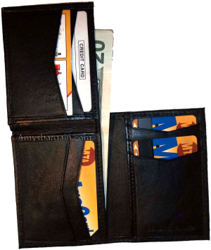 Lot of 2 New Style Trifold Leather Man’s Black wallet 7 Credit cards ID case NWT - Image 4