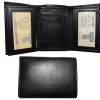 Lot of 2 New Trifold Leather Men’s wallet 9 card 2 bill space 2 ID Window NWT