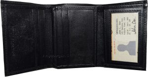 Lot of 2 New Trifold Leather Men’s wallet 9 card 2 bill space 2 ID Window NWT - Image 4