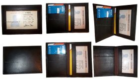 Lot of 2 business card case slim leather credit business card case 2 id 3 cards