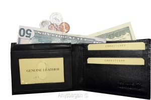 Lot of 2 men's leather wallet, black crocodile skin printed wallet new in box - Image 12