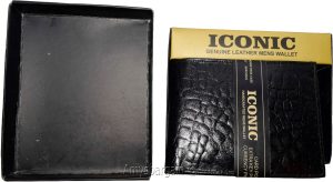 Lot of 2 men's leather wallet, black crocodile skin printed wallet new in box - Image 13