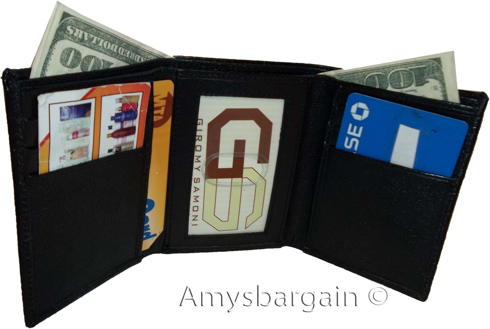 Lot of 3 Italian Style Lizard skin Printed Leather Man's Brown Trifold wallet BN - Image 13