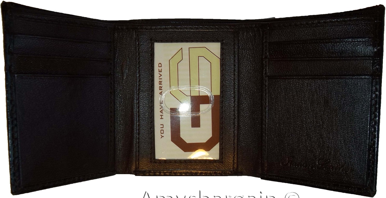 Lot of 3 Italian Style Lizard skin Printed Leather Man's Brown Trifold wallet BN - Image 9