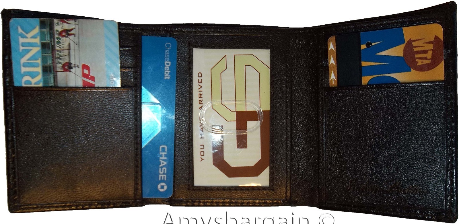 Lot of 3 Italian Style Lizard skin Printed Leather Man's Brown Trifold wallet BN - Image 10