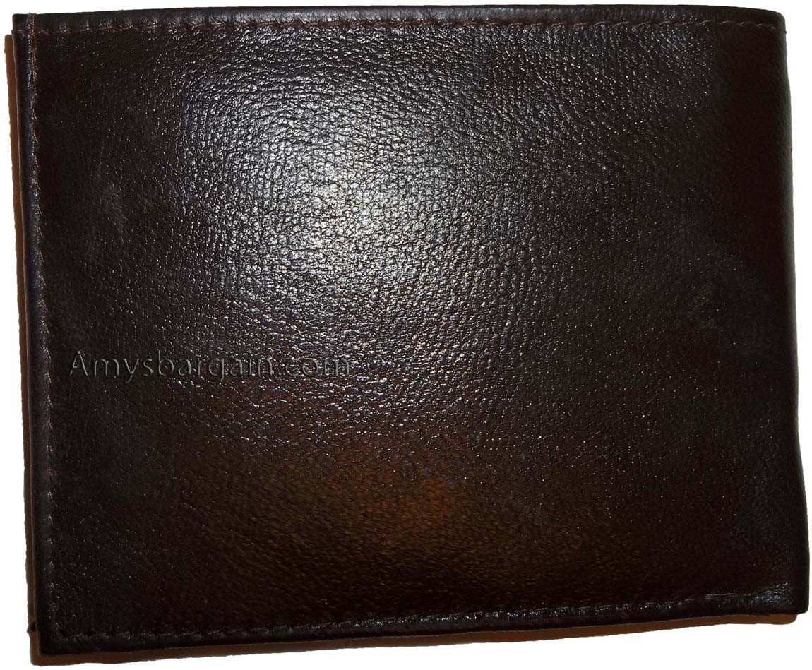 Lot of 3 Men's Bifold genuine leather Wallet Brown 2 Bill slots 14 card wallet - Image 9