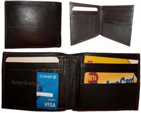 Lot of 3 Men's Bifold leather Wallet Unbranded Brown billfold men's wallet BNWT