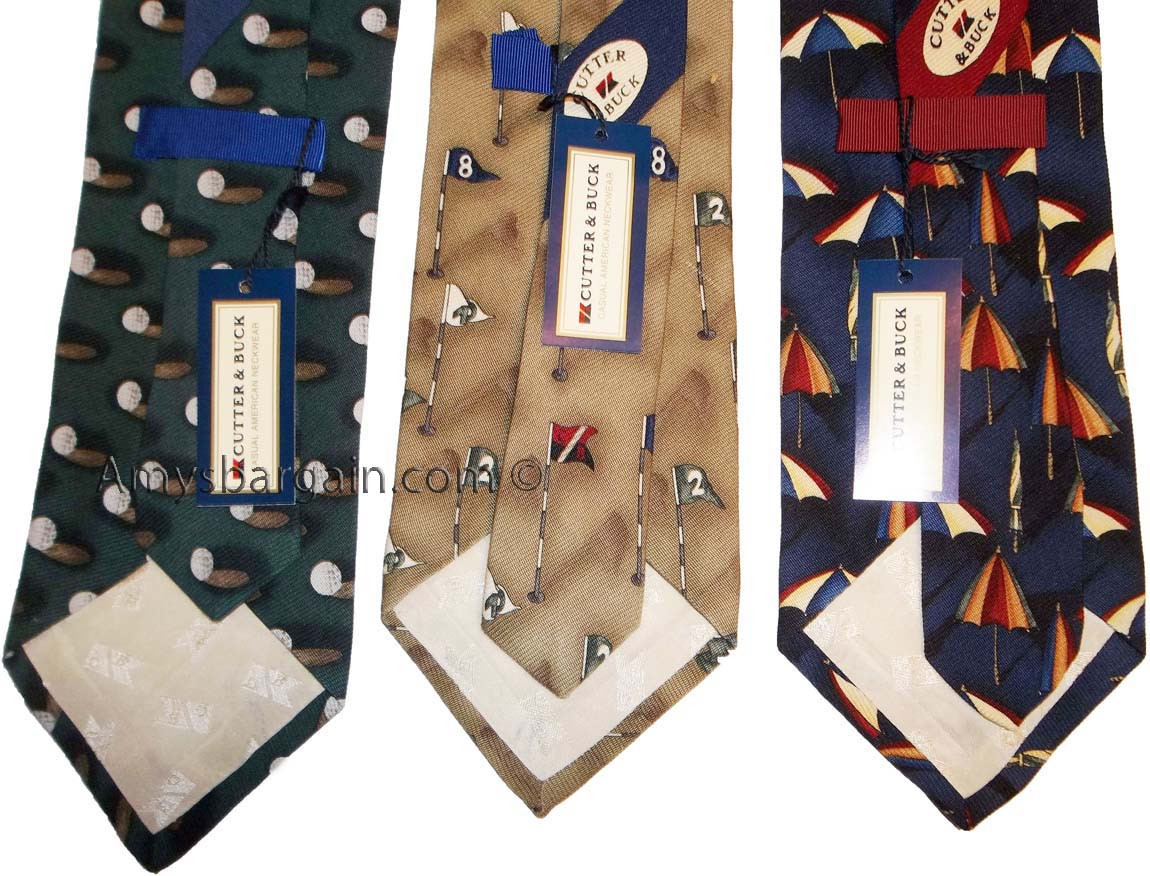 Lot of 3 Men's tie Cutter and Buck Designer Silk Men's Neck Wear Made in USA - Image 6