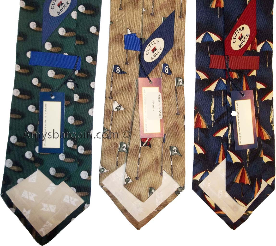 Lot of 3 Men's tie Cutter and Buck Designer Silk Men's Neck Wear Made in USA - Image 7