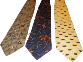 Lot of 3 Men's tie Cutter and Buck Designer Silk Men's Neck Wear Made in USA